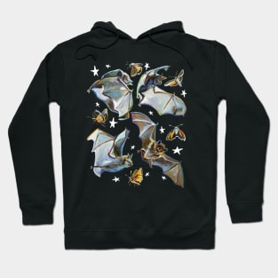 Spooky Gothic Bat Pattern Hoodie